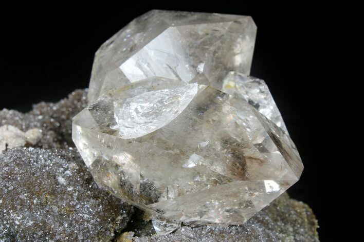 Huge Herkimer Diamond on Sparkling, Druzy Quartz - New York #175392